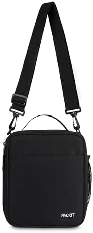 PackIt Freezable Crossbody Lunch Box, Black