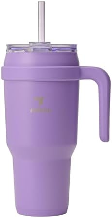 Reduce 40 oz Stainless Steel Tumbler with Handle - Dual-Wall Vacuum Insulated Travel Mug, Sweat-Proof Lid & Reusable Straw - Keeps Drinks Cold for 24 Hrs, Fits Cupholders, Dishwasher Safe-Purple Punch