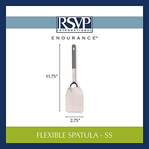 RSVP International Endurance Kitchen Tool Collection Flexible Stainless Steel, Dishwasher Safe, Spatula