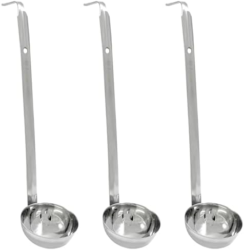 Piutouyar 3 Pcs 3 oz Soup Ladle Set with Long Hooked Handle