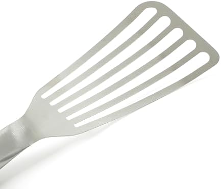 Calphalon Prime Slotted Spatula, Slotted Fish Turner, Stainless Steel Kitchen Flipping Spatula, Flexible Heavy-Gauge Heat Resistant for Seafood, Weighted Handle for Control