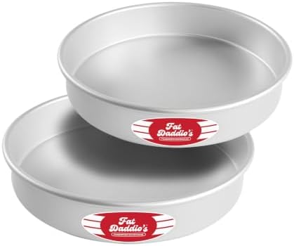 Fat Daddio's Anodized Aluminum Round Cake Pans, 2 Piece Set, 10 x 2 Inch