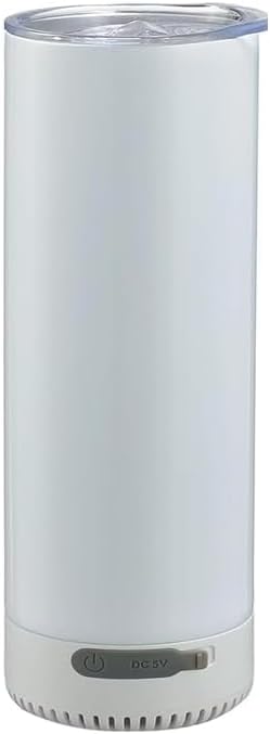 5Pack 20 oz Buletooth Sublimation Printed Speaker Tumbler Straight Skinny Double Wall With Lid (White 5pcs)