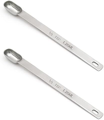 2PCS 1/4TSP(1.25ML) Measuring Spoon, Stainless Steel Long Handle Teaspoons
