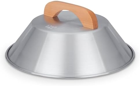 Craft Wok Dome Lid for 14-Inch Woks Traditional Dome Shaped with Wooden Handle Cover for 14 inch Woks Asian Cookware Aluminum / 732W3