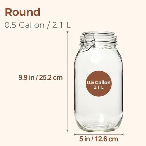 ComSaf Large Glass Jars with Airtight Lids 71 oz 3 Pack Pantry Organization