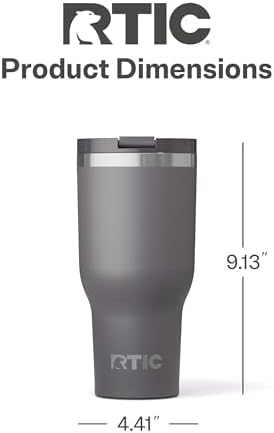 RTIC 40oz Essential Tumbler with Lid, Ceramic Lined, Graphite