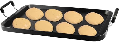 Vayepro 2-Burner Griddle Pan, 22 Inch Nonstick Stovetop Griddle for Gas & Glass Cooktops, Aluminum Grill Pan with Handles, Large Double Burner Griddle for Kitchen, Camping & Outdoor Cooking