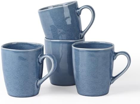 famiware Aurora Coffee Mugs, 14oz Mug Set of 4, Stoneware Cup with Handle