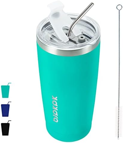 BJPKPK 20 oz Coffee Tumbler with Lid, Straw, Insulated Stainless Steel Mug