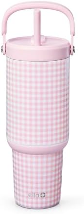 Ello Oasis Go+ 32oz Insulated Stainless Steel Tumbler with Straw, Pink