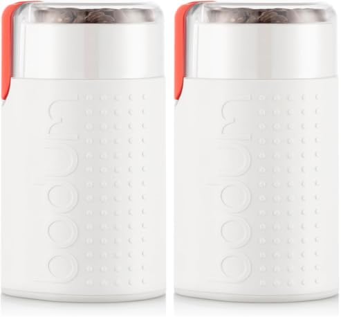 Bodum Bistro Electric Blade Coffee Grinder, White, 2.1 oz (Pack of 2)