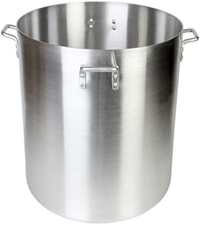 TrueCraftware- 200 qt. Aluminum Stock Pot with Quad Handles 6mm Thickness- Multipurpose Pot Cookware Large Stockpot Stew For Cooking Simmering Soup Seafood Stock Home Kitchen Restaurant