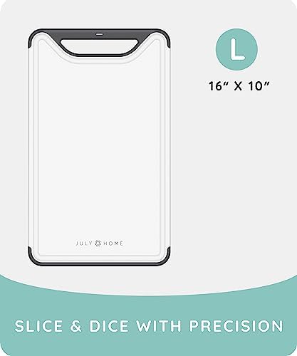 Cutting Boards for Kitchen, Plastic Cutting Board, Dishwasher Safe Cutting Board with Juice Grooves, Thick Chopping Board Easy Grip Handle & Non-Slip (Black, 16"x10")