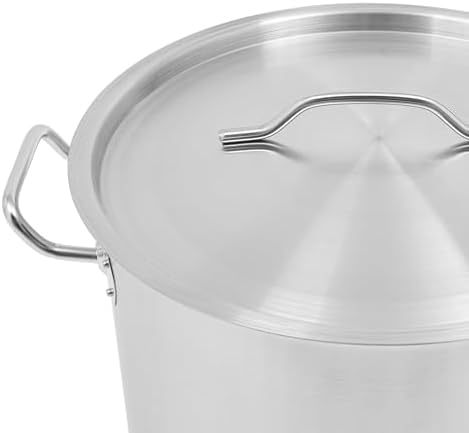 33L/34.9Qt Commercial Large Stock Pot with Lid,Nickel Free Stainless Steel Cookware Healthy Polished Stockpots, Induction Soup Pot for Cooking Home Use