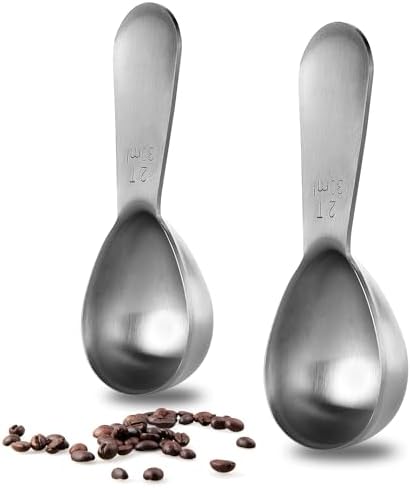 U-Taste 18/8 Stainless Steel Coffee Scoop: 2 Tbsp Scoop Measure Spoon, 2Pcs
