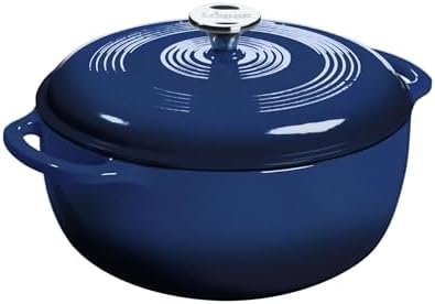 Lodge Essential Enamel Cast Iron Dutch Oven, 6 Quart, Indigo