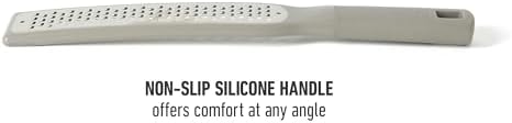 Calphalon Prime Stainless Steel Handheld Grater Lemon Zester W/Cover & Rubber Handle - Taupe