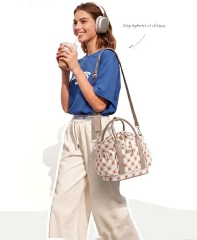 LOVEVOOK Drawstring Insulated Lunch Bag Women,Lunch Box,Strawberry Print