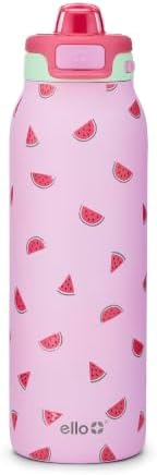 Ello Pop & Fill Insulated Stainless Steel Water Bottle with Quick Fill Lid, Leakproof Locking, Sip or Chug Spout, BPA-Free, Double Wall Vacuum Insulated for Sports, Travel & School- 22oz / 32oz / 40oz