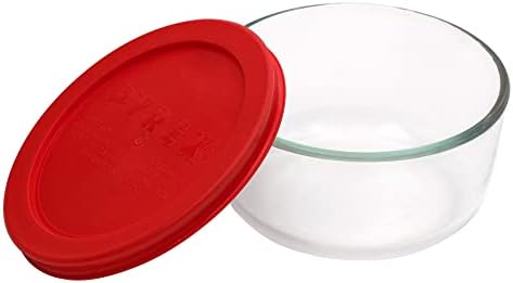Pyrex Simply Store 2 Cup Single Glass Food Storage Container, Plastic Lid