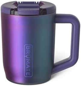 BrüMate Müv - 15oz 100% Leak Proof Insulated Coffee Mug with Handle & Lid - Stainless Steel Coffee Travel Mug - Double Walled Coffee Cup (Dark Aura)