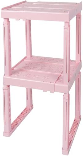 Piffny Locker Organizer Shelf, Adjustable Width and Height, Ideal for School, Office, and Gym Lockers, Pink 2 Pack