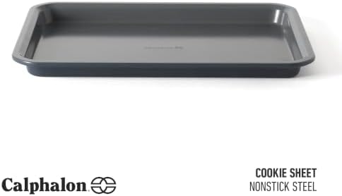 Calphalon Legacy 13 x 9 Inch PFA Free Nonstick Cookie Sheet Baking Pan in Blue, Durable Heavy Gauge Steel Bakeware for Even Heating, Oven Safe Baking Tray for Cookies