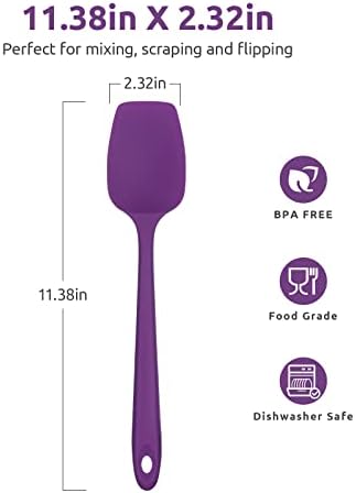 U-Taste Silicone Spoon Spatula, 600°F High Temp Spoonula, 11.38", Purple