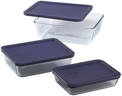 Pyrex Simply Store (3-Pack) Rectangular Glass Food Storage Containers Set