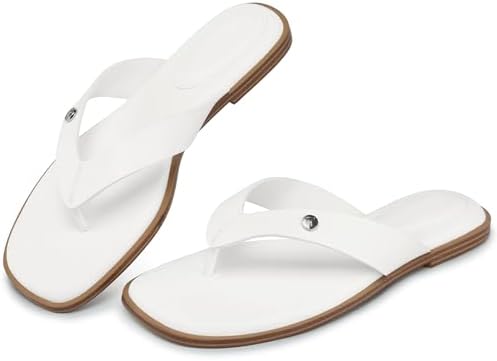 TEMOFON Flip Flops for Women Dressy: Comfortable Flat Tong Sandals 2026 Slip on Summer Casual Beach Walking Shoes