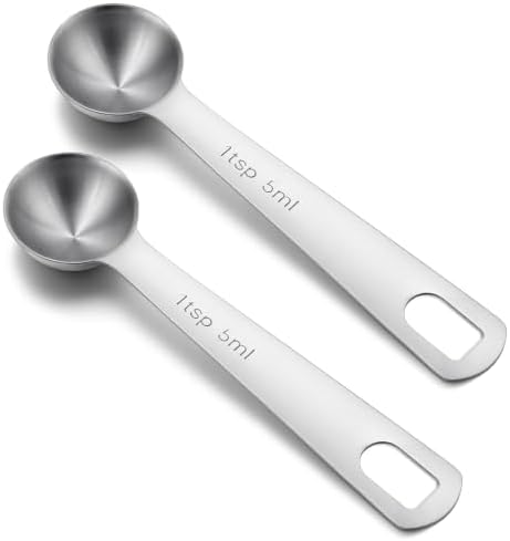 Teaspoon Measuring Spoon, 2PCS 1 Teaspoon Scoop, 5ml (4.7x1.2 Inch)