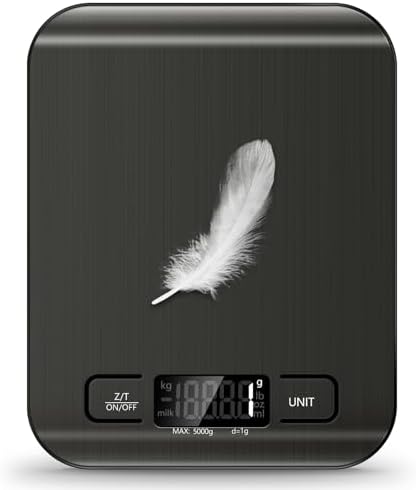 Food Scale, 11lb Kitchen Scale, 0.05oz/1g Weight Grams and Ounces, Black
