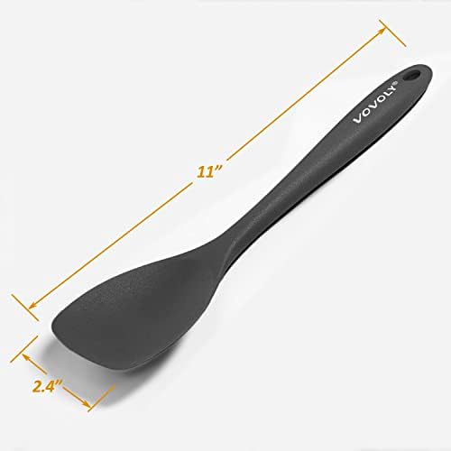 Vovoly Silicone Spatula Spoon Set, 11 IN, Black, Spoonulas Heat Resistant