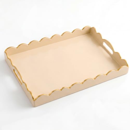 AGIOTA Coffee Table Trays for Living Room Serving Tray with Handles, Modern Large Tray for Ottoman Coffee Table