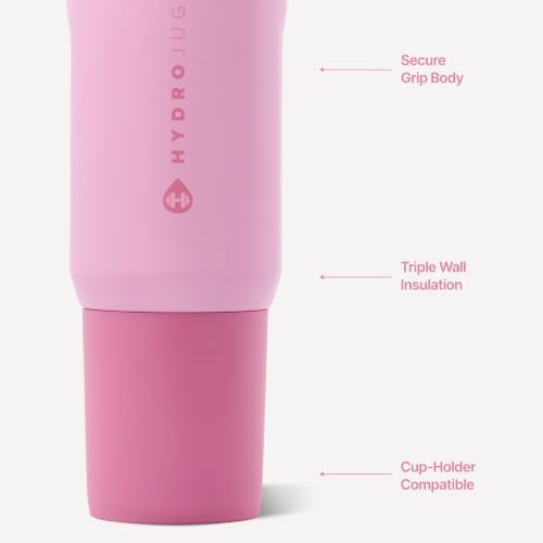 HydroJug Sport 20 oz Insulated Stainless Steel Water Bottle, Petal