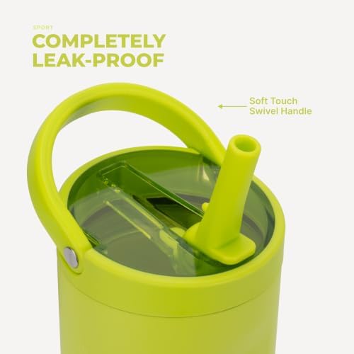 HydroJug Sport 20 oz Insulated Stainless Steel Water Bottle, Lemon Lime
