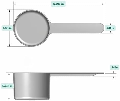 48 mL (48 CC | 1.62 Oz.) Long Handle Plastic Measuring Scoop for Coffee, Protein Powder, Pet Food, Spices, Grains, Dry Goods – Food-Grade BPA-Free (Pack of 1)