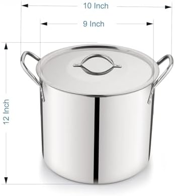 12 Quart Stainless Steel Stock Pot, Silver