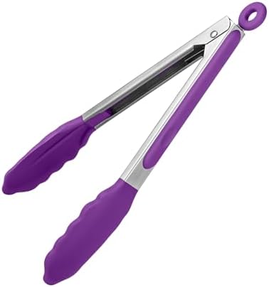 U-Taste Kitchen Tong for Cooking, 480ºF Heat-Resistant Tps, 9in/Purple