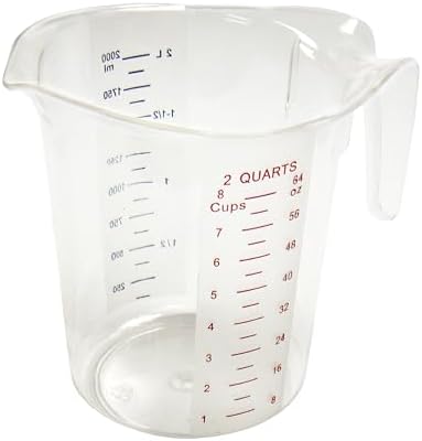 Winco PMCP-200 Measuring Cup, Polycarbonate, 2-Quart, Clear