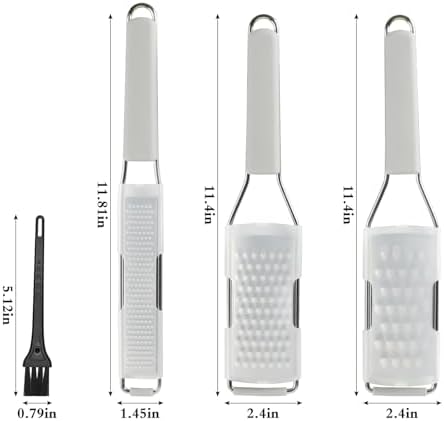 Cambom Cheese Grater Citrus Zester Lemon Zester Pack of 3-304 Stainless Steel - A Sharp Tool for Parmesan Cheese, Ginger, Garlic, Nutmeg, Chocolate, Vegetables，Fruits，Dishwasher Safe Clear