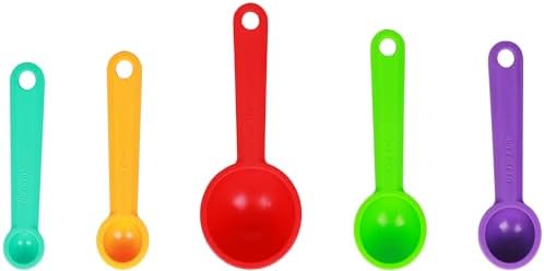 Silicone Measuring Spoons Set of 5, Assorted Colors (Pack of 2)