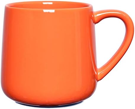 Bosmarlin Glossy Ceramic Coffee Mug, Tea Cup for Office and Home, 18 oz, Suitable forDishwasher and Microwave(Orange, 1)