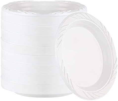 200 Count Disposable 6 Inch White Plastic Dessert Plates