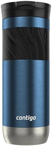 Contigo Byron 2.0 Stainless Steel Travel Mug with Snapseal Lid and Grip, Blueberry, Great for hot and cold beverages, 20 oz (Pack of 4)