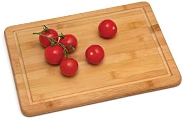 Lipper International Bamboo Wood Kitchen Cutting and Serving Board with Non-Slip Cork Backing, Medium, 13-3/4" x 9-3/4" x 5/8"