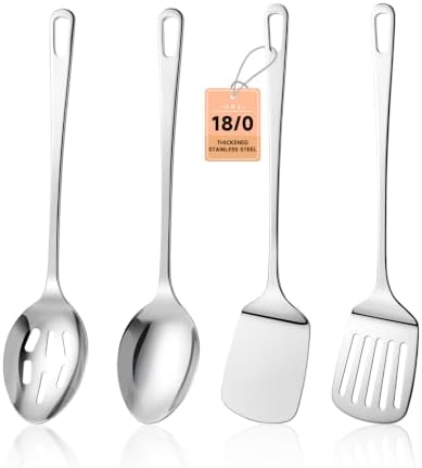 Cooking Utensils Set, 4PCS Stainless Steel Spatula, Dishwasher Safe