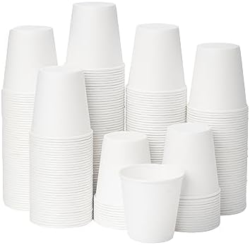RACETOP 3 oz Paper Bathroom Cups, 600 Count, Disposable, White, Leak-Proof
