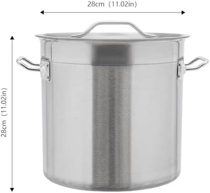 18 Quart Stainless Steel Stockpot Commercial Large Stock Pot with Lid & Handles, Cookware Soup Pot for Boiling Cooking Stew, Induction Cooking Pot for Home Restaurant Hotel (17L/18Qt)
